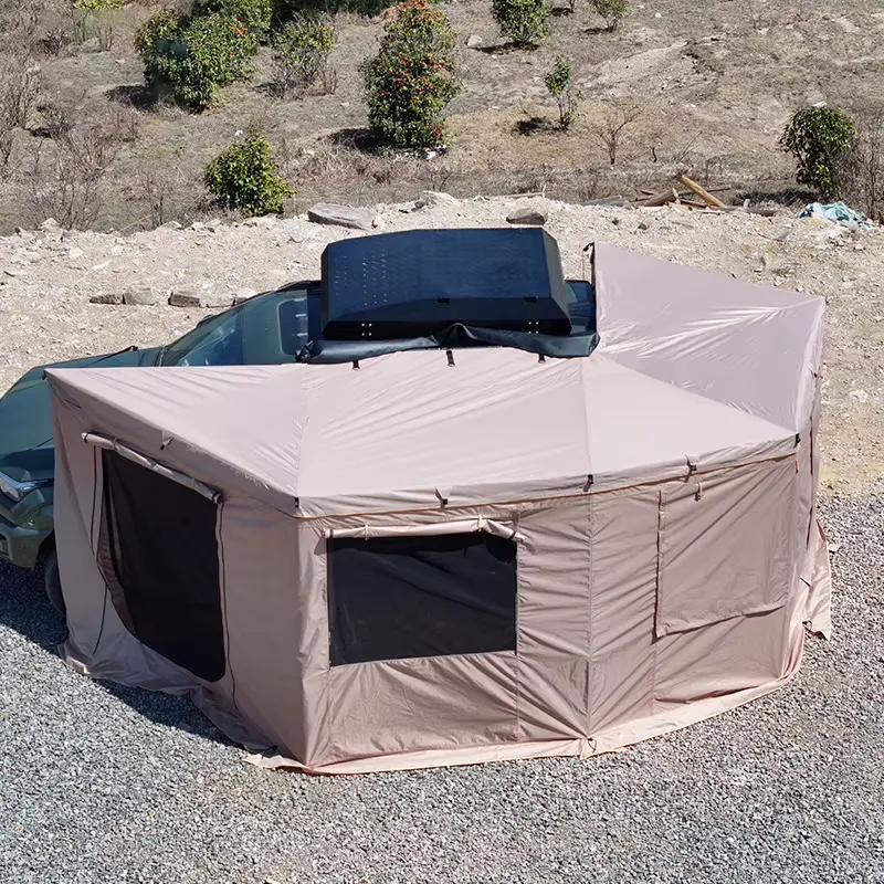 Outdoor Adventure Degree - 270度カーサイドオーニング 防水3000mm サンシェルター SUVキャンプ アウトドアアドベンチャー 四季対応