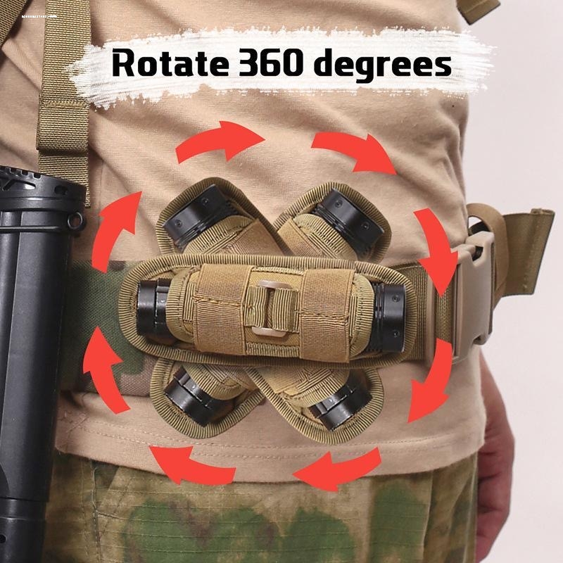 Outdoor Adventure Degree - 戦術的な懐中電灯ウエストバッグ多機能アドベンチャー屋外ナイトキャンプ 360 度回転懐中電灯カバーポータブル