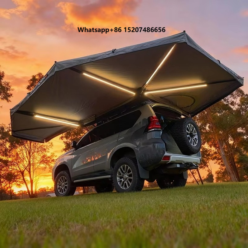 Outdoor Adventure Degree - 車用ルーフトップテント、270度拡張ルーフラックとオーニング付き、アウトドアアドベンチャー向け