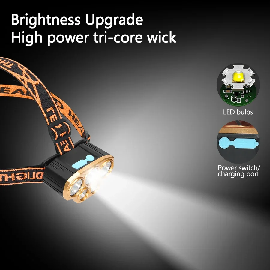 充電式 5 LED ヘッドライト超高輝度強力防水ヘッド懐中電 - Headlamp Waterproof Rechargeable のレビューと価格
