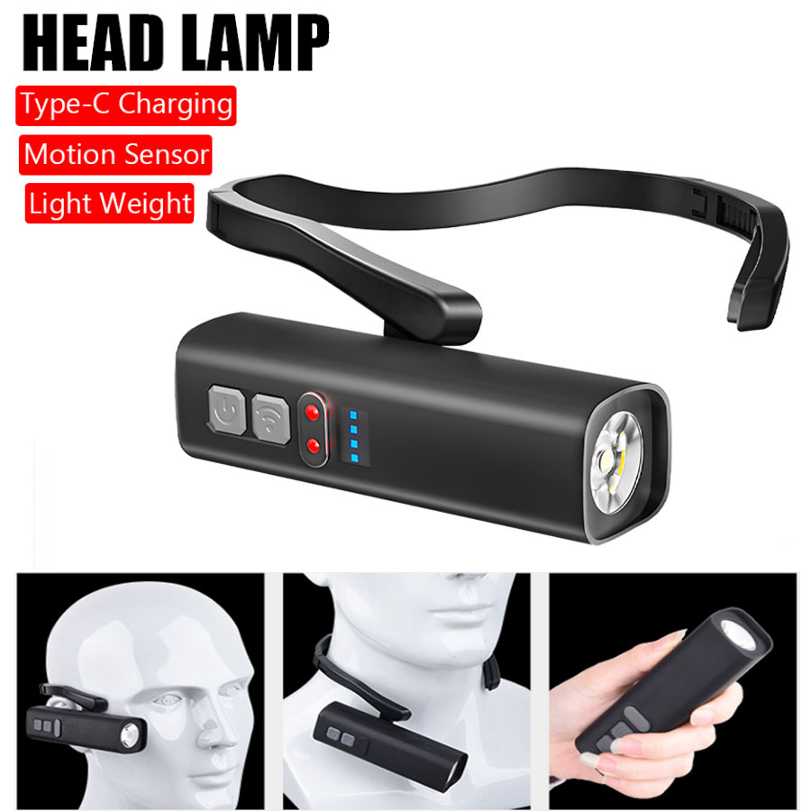 超高輝度イヤークリップヘッドランプ USB 充電式センサーヘ - Headlamp Waterproof Rechargeable のレビューと価格