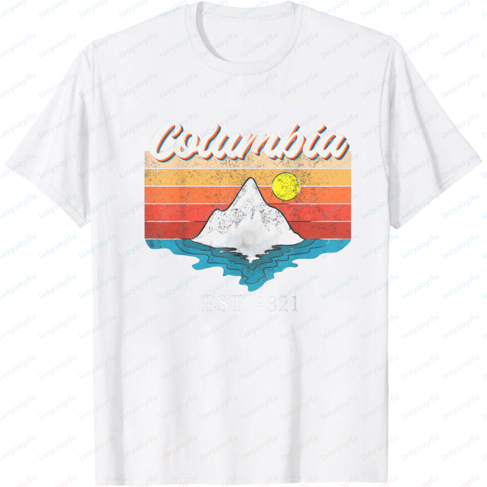 コロンビアマウンテンサンセットメンズ Tシャツ綿半袖ファッシ - Outdoor Adventure Outfit のレビューと価格