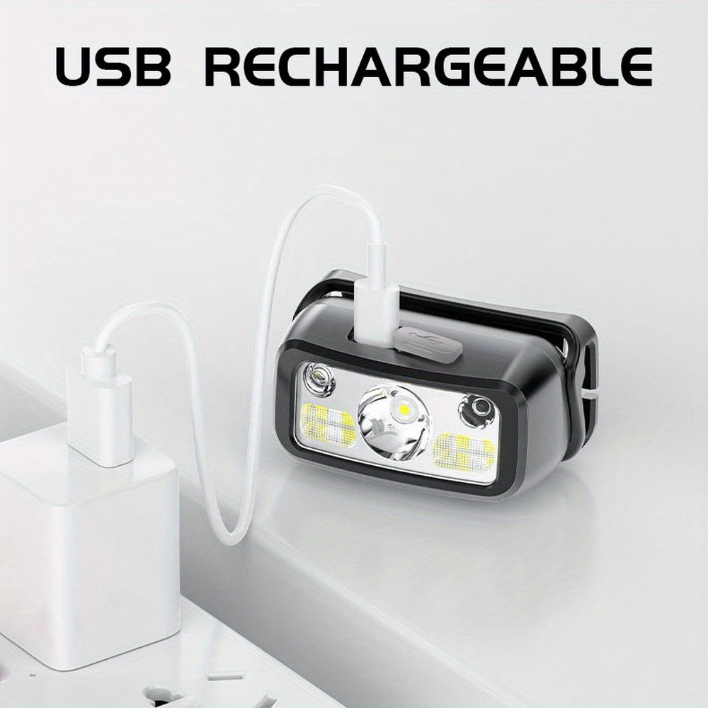 強力な COB LED センサーヘッドランプ USB 充電式 - Headlamp Waterproof Rechargeable のレビューと価格