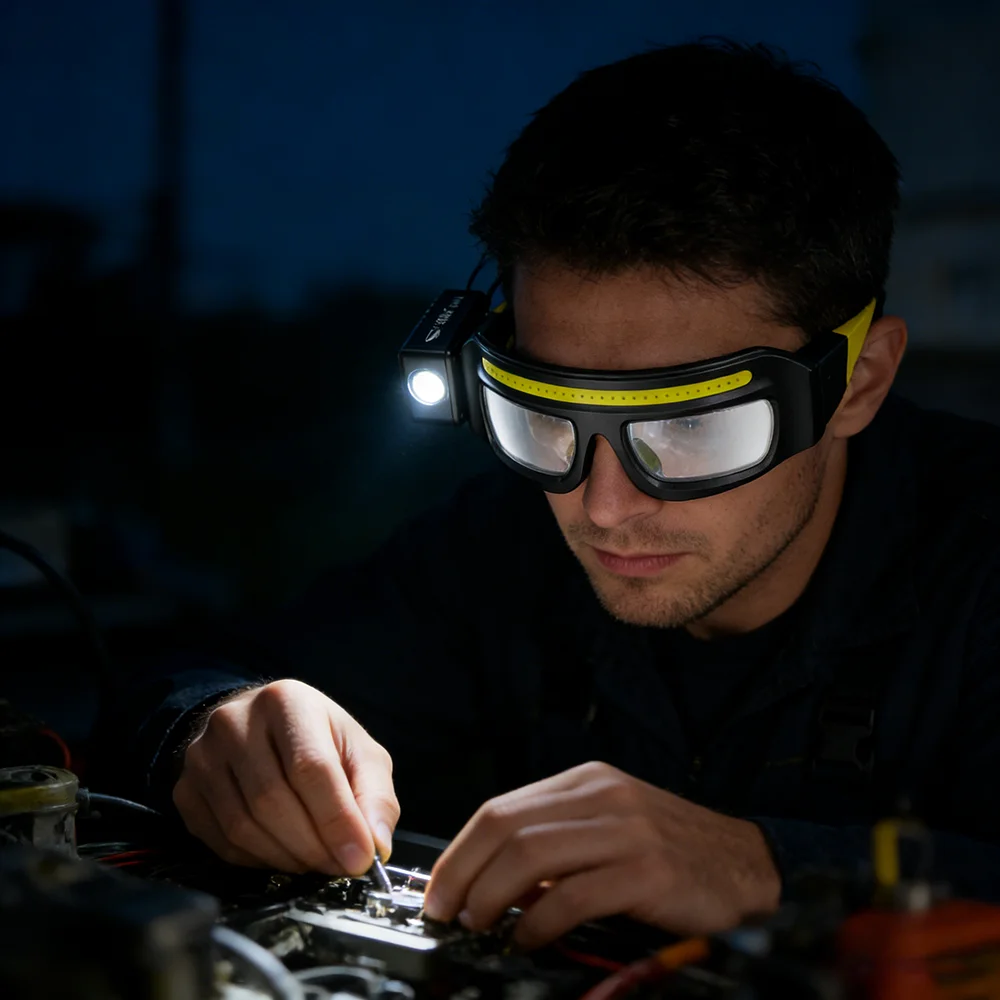 LED ヘッドランプ COB ヘッドライト ワークライト ダ - Headlamp Waterproof Rechargeable のレビューと価格