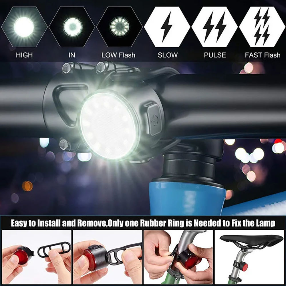 USB充電式防水LED自転車ライトセット、超高輝度フロントヘ - Headlamp Waterproof Rechargeable のレビューと価格
