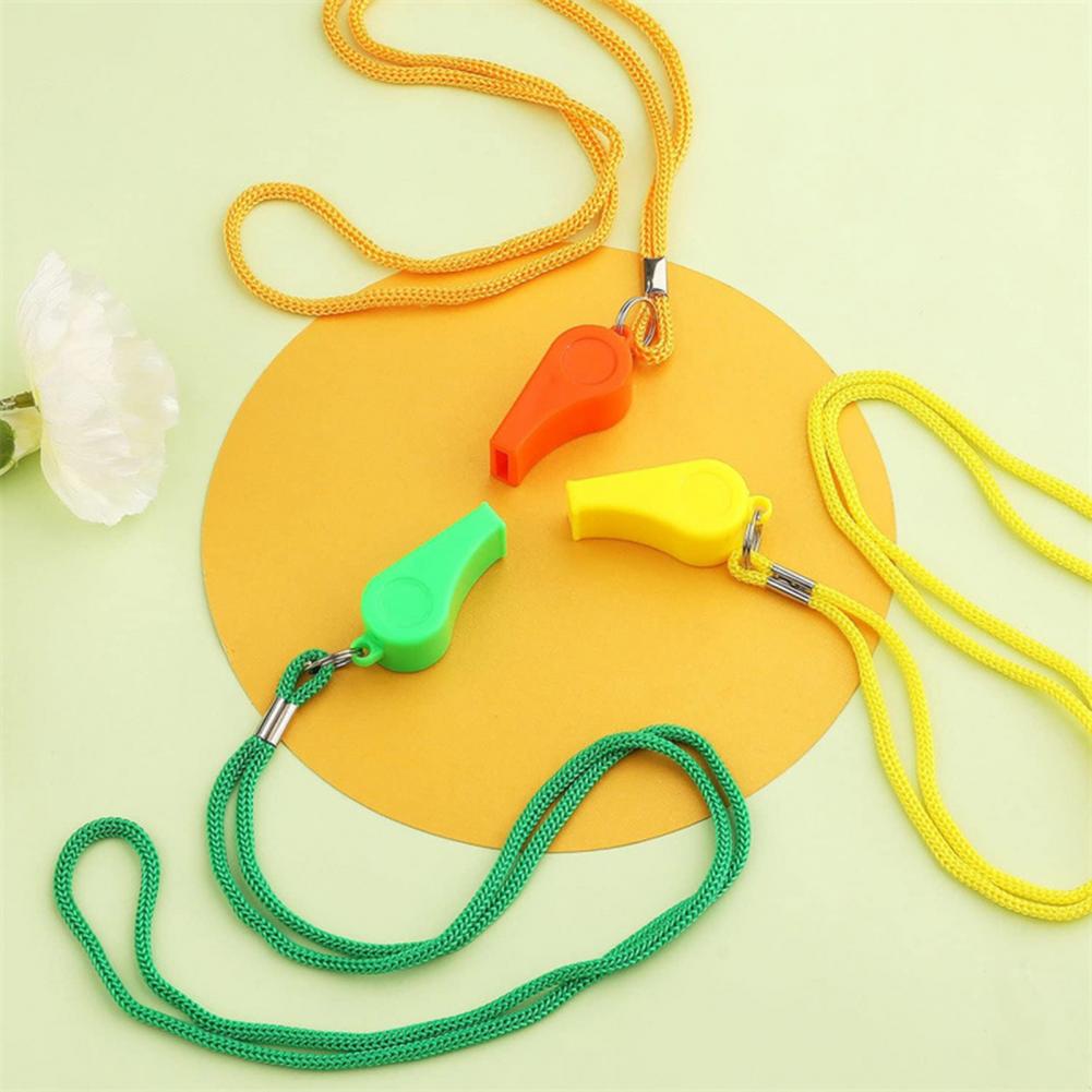 10個入り プラスチックホイッスル ランヤード付き 大音量  - Emergency Whistle Pea のレビューと価格